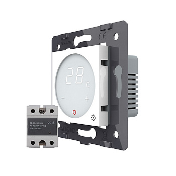 Терморегулятор пола 16А, сенсорное упр., датчик воздуха, твердотельное реле, Белый (мех.) Livolo Терморегулятор пола 16А, сенсорное упр., датчик воздуха, твердотельное реле, Белый (мех.) Livolo