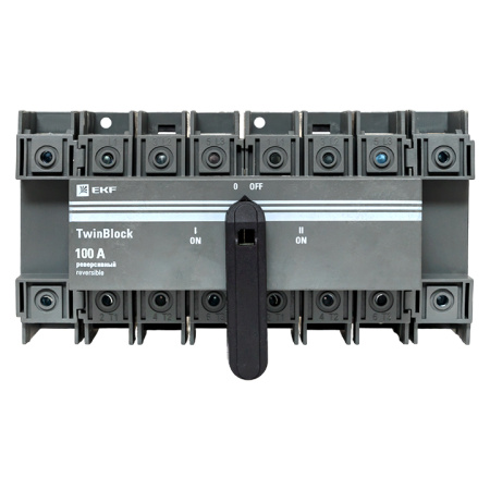 Рубильник 100A 4П реверсивный c рукояткой для прямой установки TwinBlock EKF