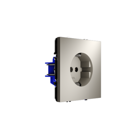 Розетка встраиваемая Voltum S70 с заземлением и защитными шторками, 16А, (кашемир)