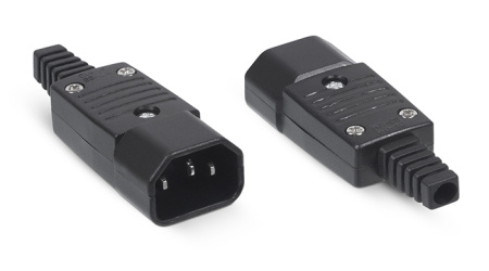 Вилка C14 разборная 10А, 250V черная Cabeus