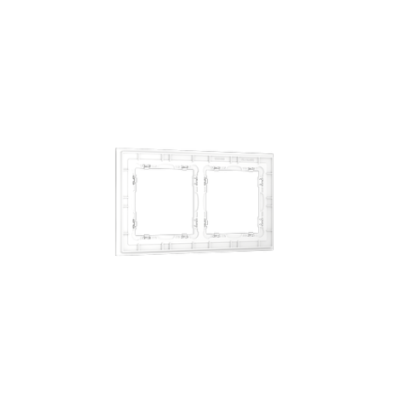 Рамка стеклянная Voltum S70 на 2 поста, (белый, матовый, стекло)