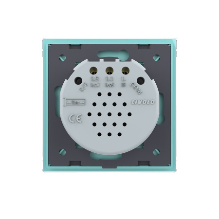 Сенсорный выключатель 2 клавиши 1 пост Зеленый Livolo