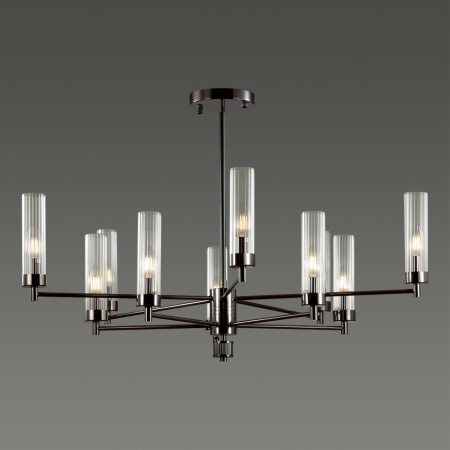 Люстра потолочная E14 10*40W 220V KAMILLA черный хром LUMION