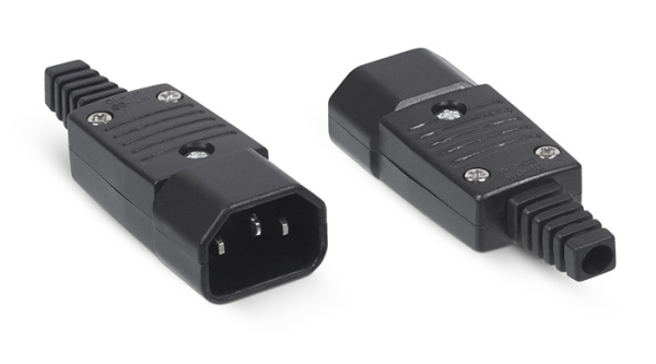 Вилка C14 разборная 10А, 250V черная Cabeus