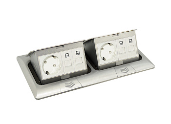 Donel Выдвижной блок 8 (4+4) мод. алюминий (с уст. набором)