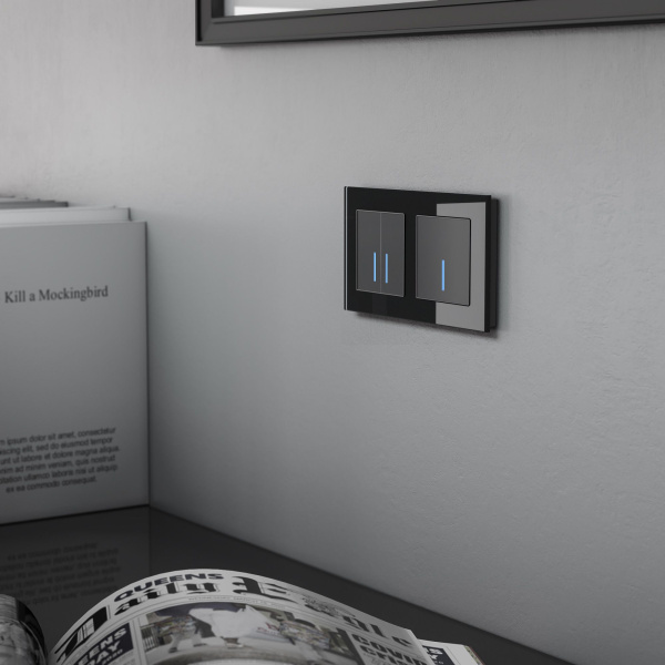 Сенсорный выключатель одноклавишный с подсветкой (черный) СУ IP20 Werkel