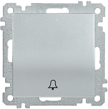 Выключатель 1-клавишный кнопочный звонок ВС10-1-4-Б 10А BOLERO серебряный IEK