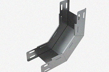 Лоток замковый глухой КПЗГ 200х100-90 УТ1,5 для поворота трассы вверх на 90, оцинкованный лист S1,2