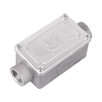 Коробка протяжная алюминиевая, 2 ввода 180°, М25х1,5 ,IP55, 118х51х42мм DKC