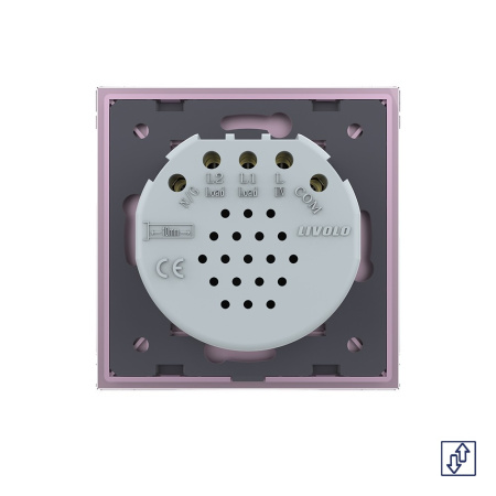 Сенсорный выключатель для жалюзи 2 клавиши 1 модуль Розовый Livolo