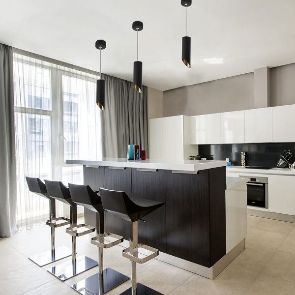 Светильник потолочный Feron ML1828 на подвесе MR16 35W 230V, черный, золото 55*200