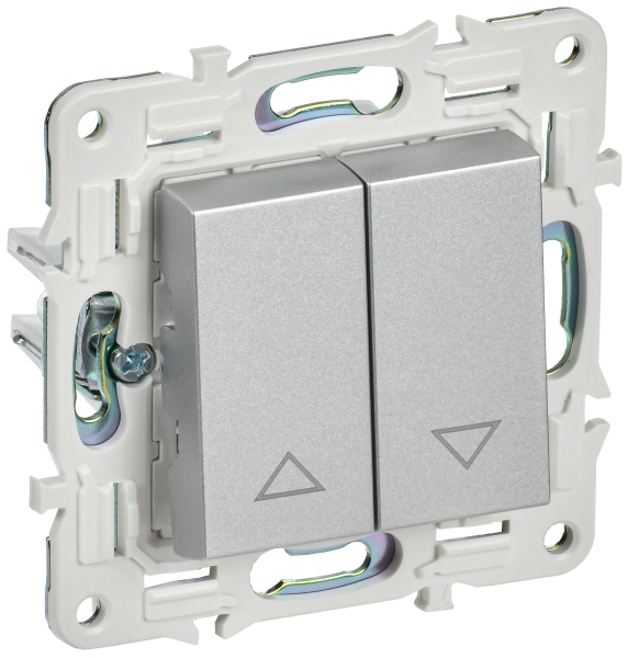 SKANDY Выключатель жалюзи 10А SK-V12S серебряный IEK