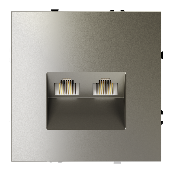 Розетка компьютерная встраиваемая Voltum S70 двойная RJ45+RJ45 КАТ.6, (шелк)