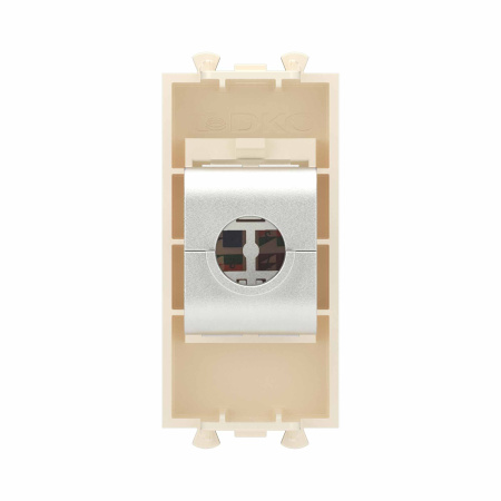 Компьютерная розетка RJ-45 без шторки модульная, кат.6А экранированная, "Avanti", "Ванильная дымка", 1 модуль DKC