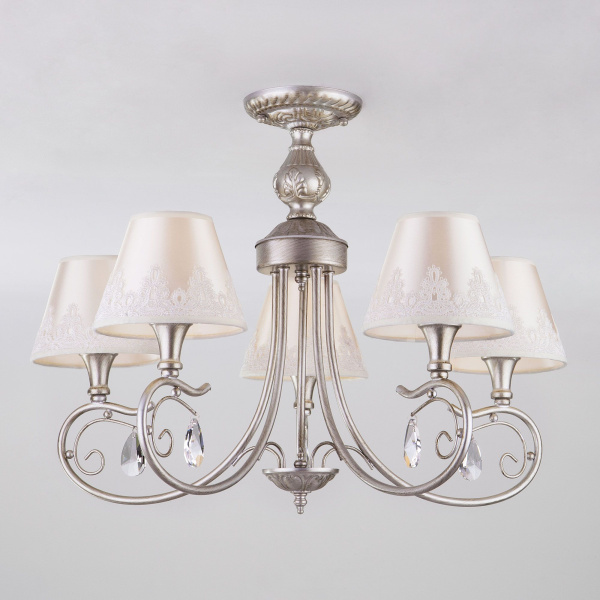 Классическая люстра с абажурами 5*E14 40Вт серебряный IP20 Incanto (60069/5 серебро) Eurosvet
