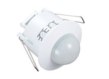 Donel Датчик движения потолочн. встроенный, 3-х пров. 360º, макс.1200Вт. 12метров, бел., Dмонт.64мм