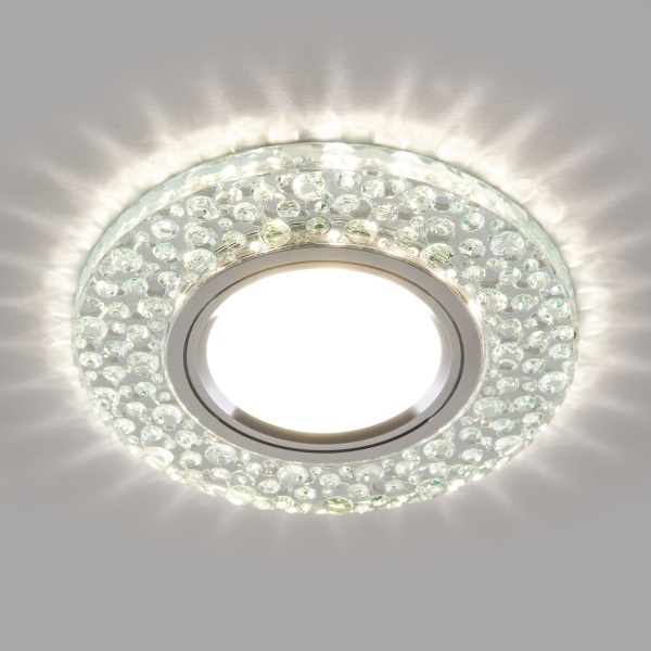 Встраиваемый точечный светильник со св/д подсветкой 1*G5.3 прозрачный IP20 (a043148) Elektrostandard