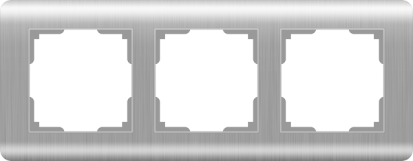 Stream Рамка горизонт/вертик 3 пост . серебряный IP20 Werkel