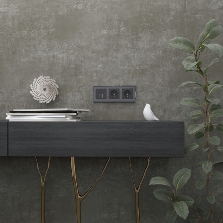 Diamant Рамка на 3 поста (черный) Werkel