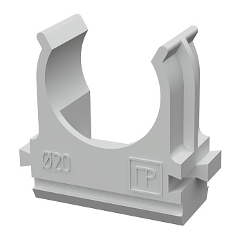 Крепеж-клипса для труб АБС-пластик в п/э d20 мм (100шт/1500шт уп/кор) Промрукав