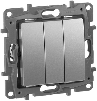 Etika Механизм выключателя 3-кл . 10А алюминий IP20 Legrand