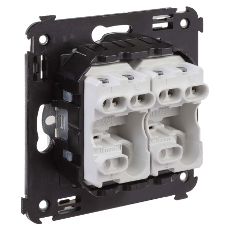 Выключатель двухклавишный в стену, "Avanti", "Ванильная дымка" DKC