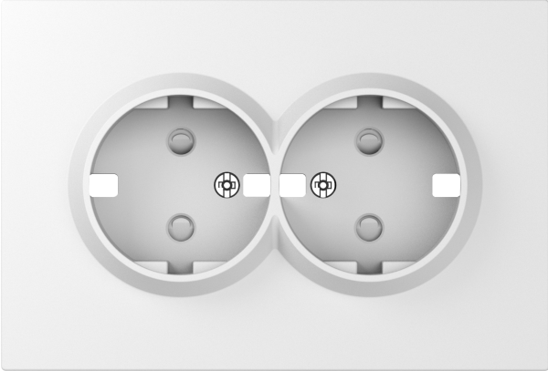 Donel A07 матовый белый накладка для розетки 2-й с заземлением, со шторками 16A 250 В~,серия DB
