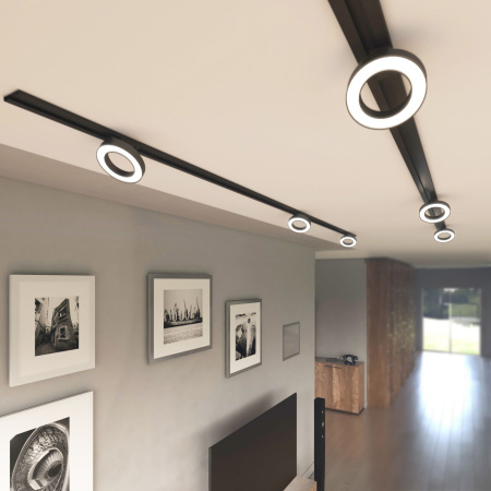 Трековый светодиодный светильник для однофазного шинопровода 12Вт 4200К черный IP20 Spila (a056374) Elektrostandard