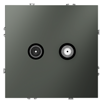 Розетка телевизионная встраиваемая Voltum S70 оконечная TV+SAT, (титан)