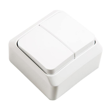 ЭТЮД Выключатель 2клавишный ОП 250В 10А белый IP20 (уп.25шт)  Schneider Electric