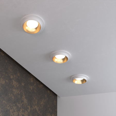 Встраиваемый точечный светильник GU10 белый, золотой IP20 (a053343) Elektrostandard