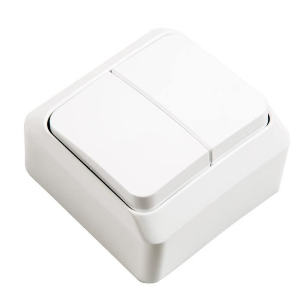 ЭТЮД Выключатель 2клавишный ОП 250В 10А белый IP20 (уп.25шт)  Schneider Electric