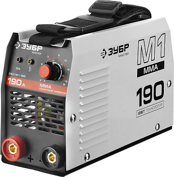 Инвертор сварочный, ЗАС-М1-190, 190А, MMA, IGBT, ПВ 30%, принуд обдув, Форсаж дуги, Горячий старт, Антиприлипание эл-да, 220В (мин 160В) ЗУБР
