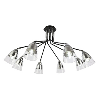 Люстра потолочная Черный, Хром/Прозрачный E27 8*40Вт SLE102902-08 EVOLUCE