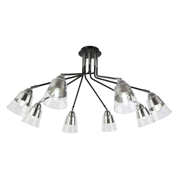 Люстра потолочная Черный, Хром/Прозрачный E27 8*40Вт SLE102902-08 EVOLUCE