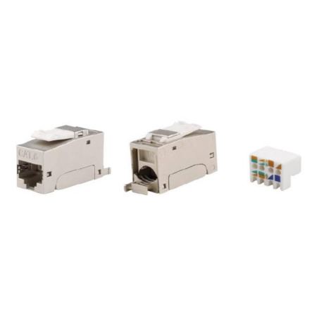 Модуль Keystone RJ45 CAT6 экранированный, 90 градусов, серебристый(форм-фактор S10) DKC
