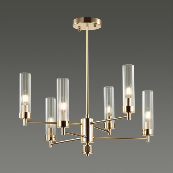 Люстра потолочная E14 6*40W 220V KAMILLA золотой LUMION