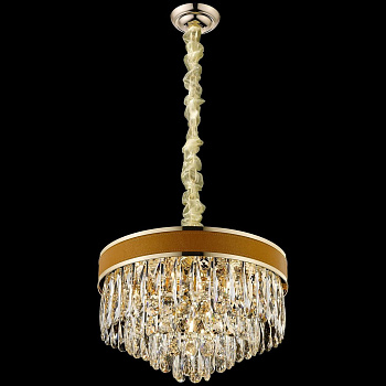 Люстра подвесная Матовое золото, Абрикосовый/Прозрачный E14 8*40Вт WE136.08.303 WERTMARK