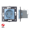 Розетка ZigBee (Wi-Fi) с з/з с защитными шторками 16A, цвет синий (механизм) Livolo