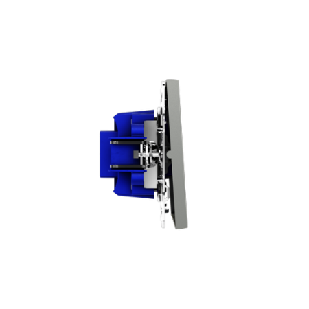 Перекрестный переключатель встраиваемый Voltum S70 одноклавишный 10А, (сталь)