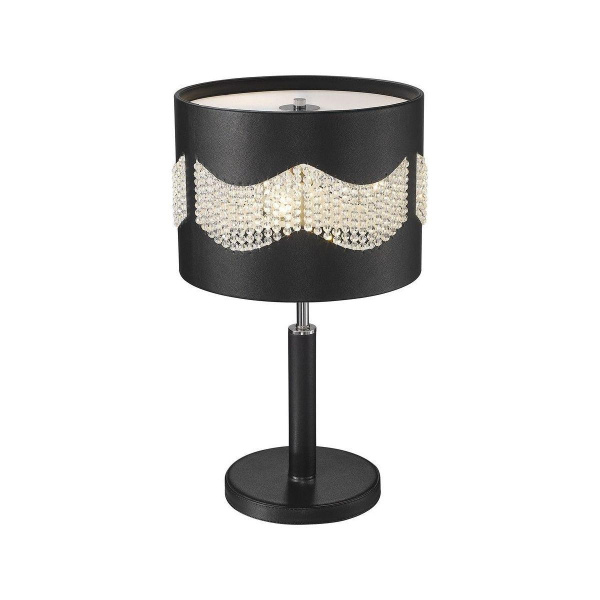 Настольная лампа Хром, Черный/Черный, Прозрачный E27 3*40Вт WE394.03.024 WERTMARK