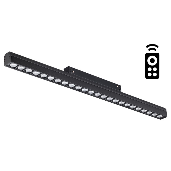 Трековый св-к димм.с ДУ,со сменой цв.темп.IP20 LED 3000~6500К 24W 48V черный FLUM C NOVOTECH