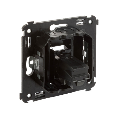 USB 2.0 розетка одинарная в стену, тип А-А, "Avanti", "Черный матовый" DKC