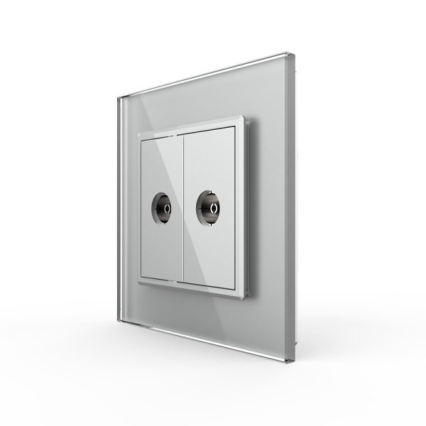 Розетка ТВ двойная Серая Livolo