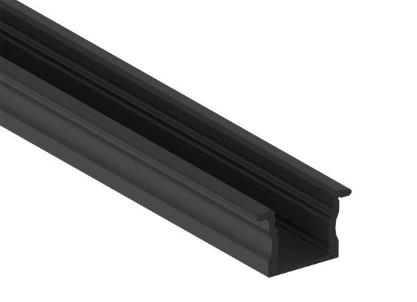 Donel врезной алюминиевый профиль, 23,5х14,5х2000. Цвет: Черный матовый, RAL9005, Серия:DN8ALE