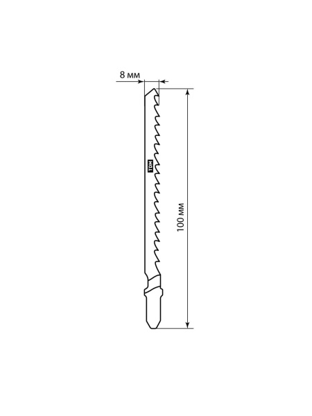 Пилки для электролобзика по дереву, HCS, 75х4 мм, чистый рез, T101D, 2 шт, "Рубин", TDM