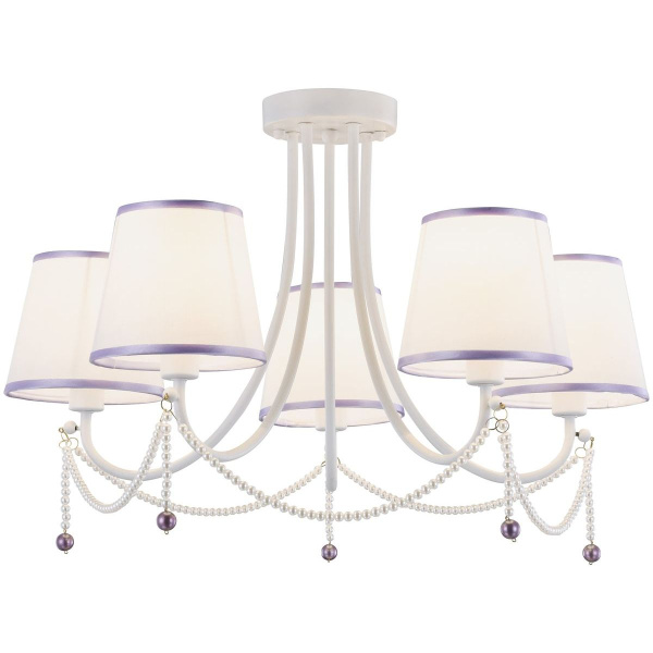 Люстра подвесная Белый/Белый, Фиолетовый E14 5*40Вт 314-007-05 VELANTE