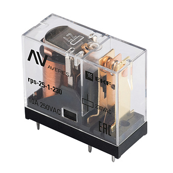 Реле промежуточное РП slim 25/1 10A 230В AC AVERES EKF