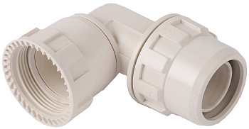 Переходник "ШиреФит" угловой 90° "накидная гайка - штуцер с гайкой", 20мм ЗУБР