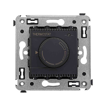 Термостат для теплых полов в стену, "Avanti", "Черный матовый" DKC